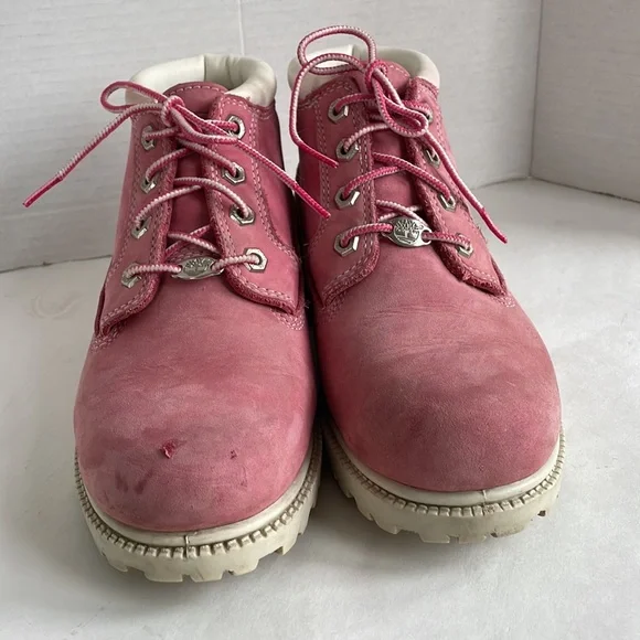 Y2K TIMBERLAND boots Womans 7.5 pink Nellie Ankle - Picture 6 of 13